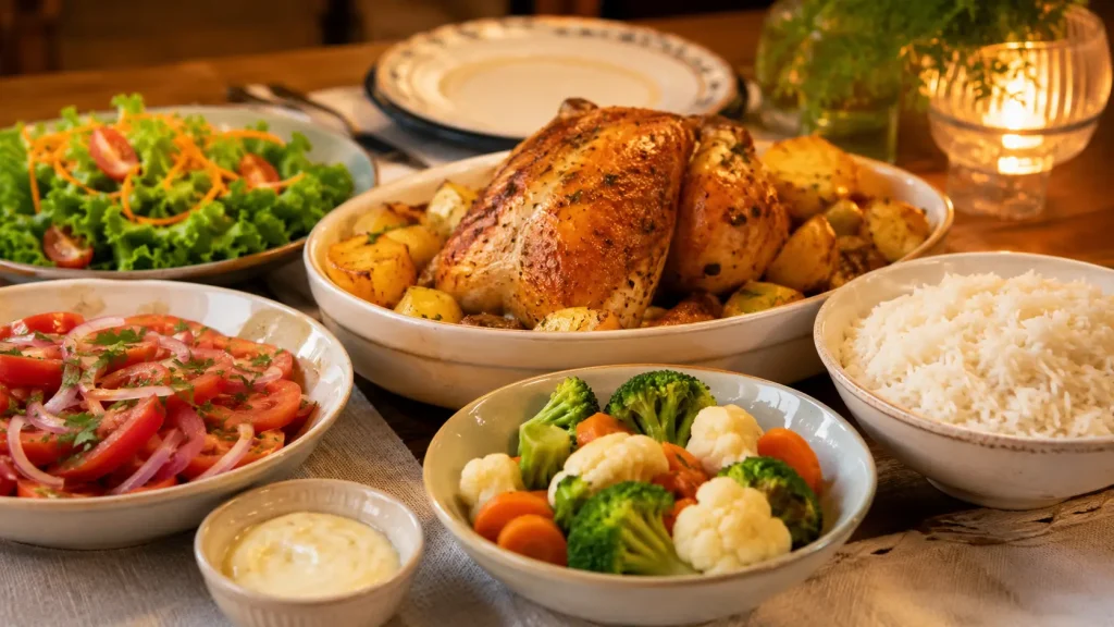 Con qué acompañar el pollo al horno con papas